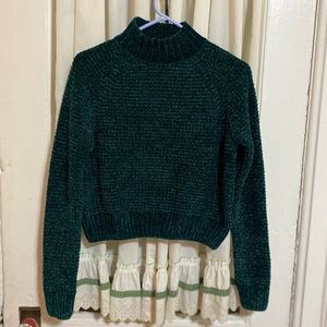 H&M green emerald turtleneck knit sweater